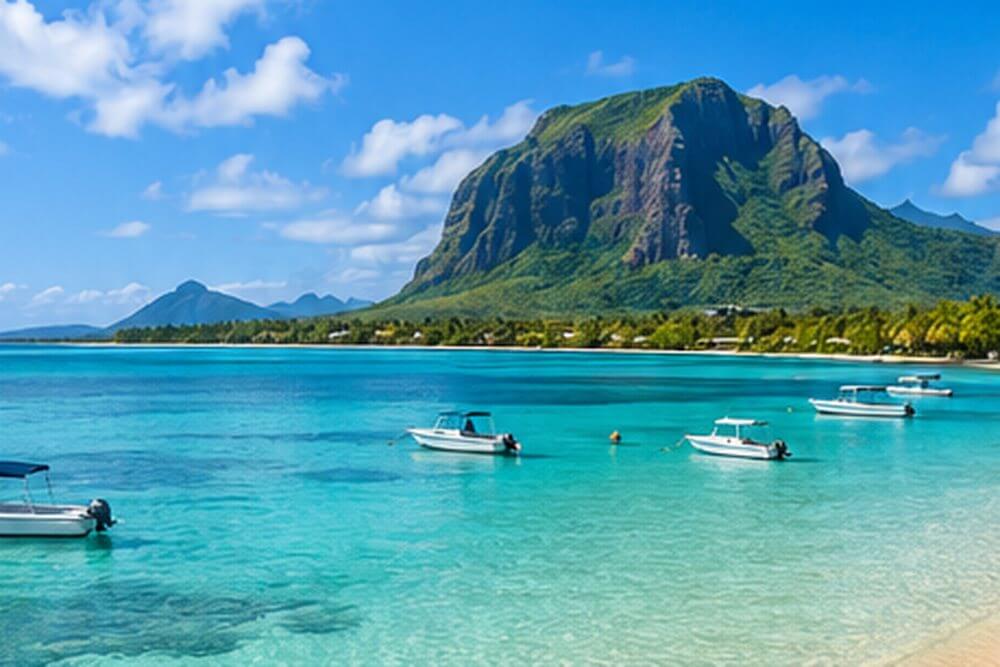 Laguna i hotelowe wybrzeże na Mauritiusie