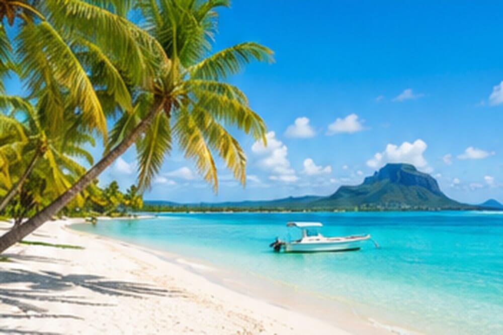 Plaża i spokojna laguna na Mauritiusie