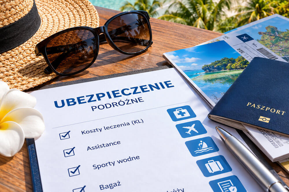 Paszport, bilety i dokument ubezpieczenia przed lotem na Mauritius