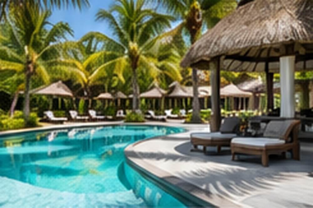 Basen i infrastruktura resortu na Mauritiusie