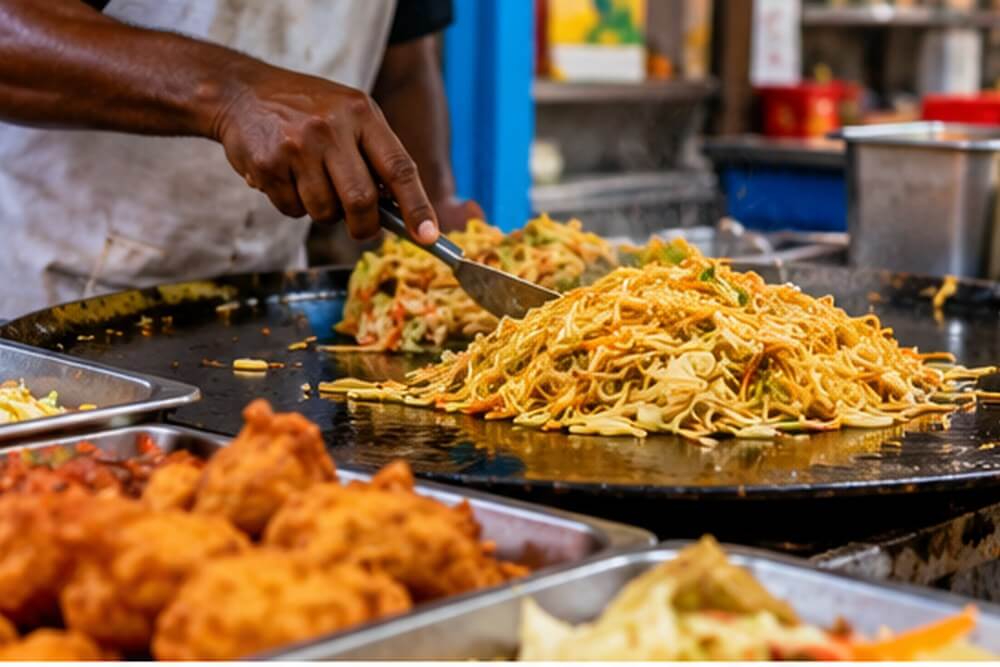 Lokalny posiłek i street food na Mauritiusie